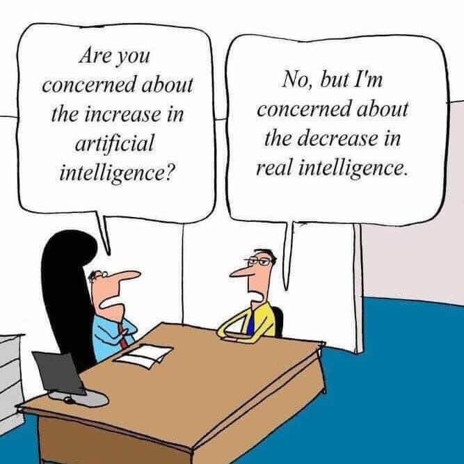 Illustration on concern about Artificial Intelligence vs Human Intelligence